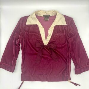 Louis Vuitton Burgundy and Cream Blouse